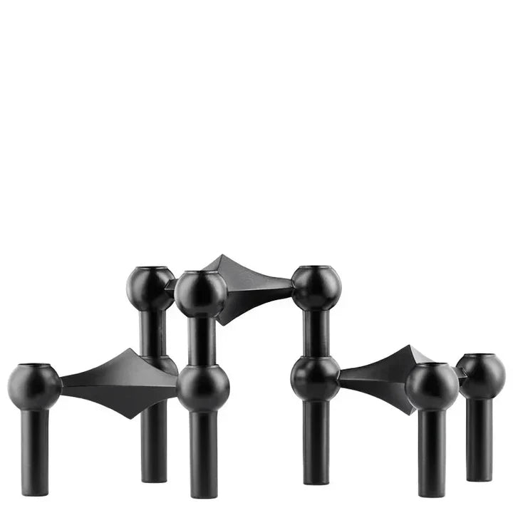 Metal Design Candlestick with Modular Frame | Modern Table Decoration & Atmosphere Creator