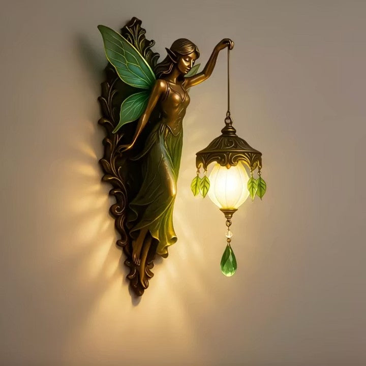 Lampe murale artisanale avec éclairage LED, figures fantastiques – éclairage d'ambiance magique pour salon et chambre – décoration murale sans fil avec lumière blanc chaud | Sansoti