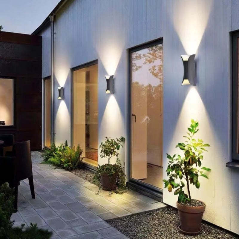 Outdoor Wall Lamp Metal Black White LED Modern Design Garden Terrace Entrance Facade Cozy | Sansoti