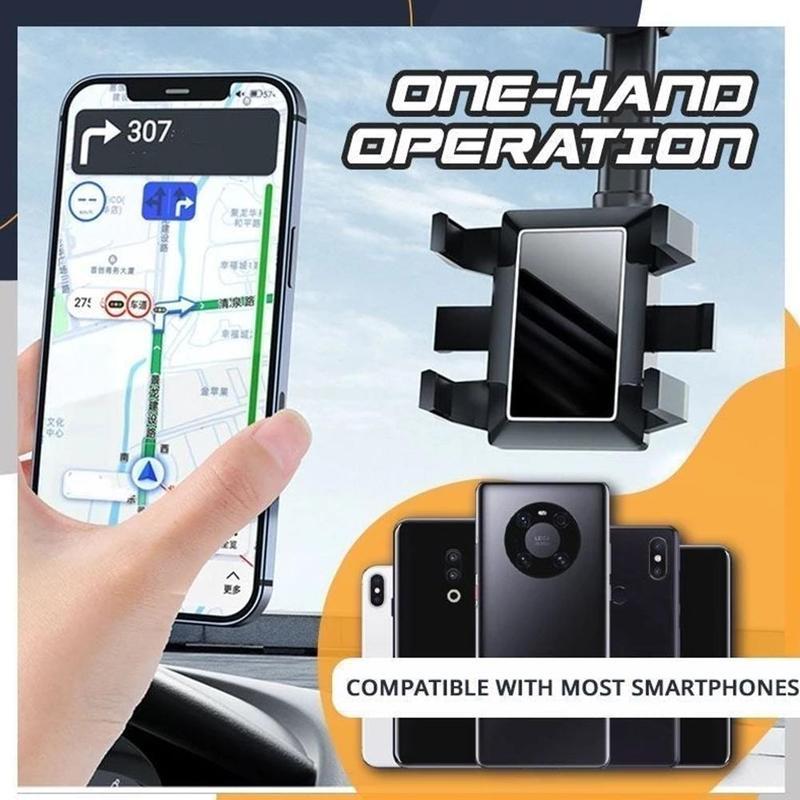 Support universel pour téléphone pour rétroviseur - Rotation à 360° - Navigation mains libres - Accessoire auto | Sansoti
