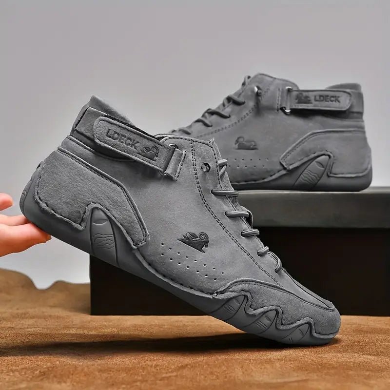 Waterproof Men's Boot Shoes with High Shaft and Elastic Closure Faux Leather Rugged Streetwear | Sansoti