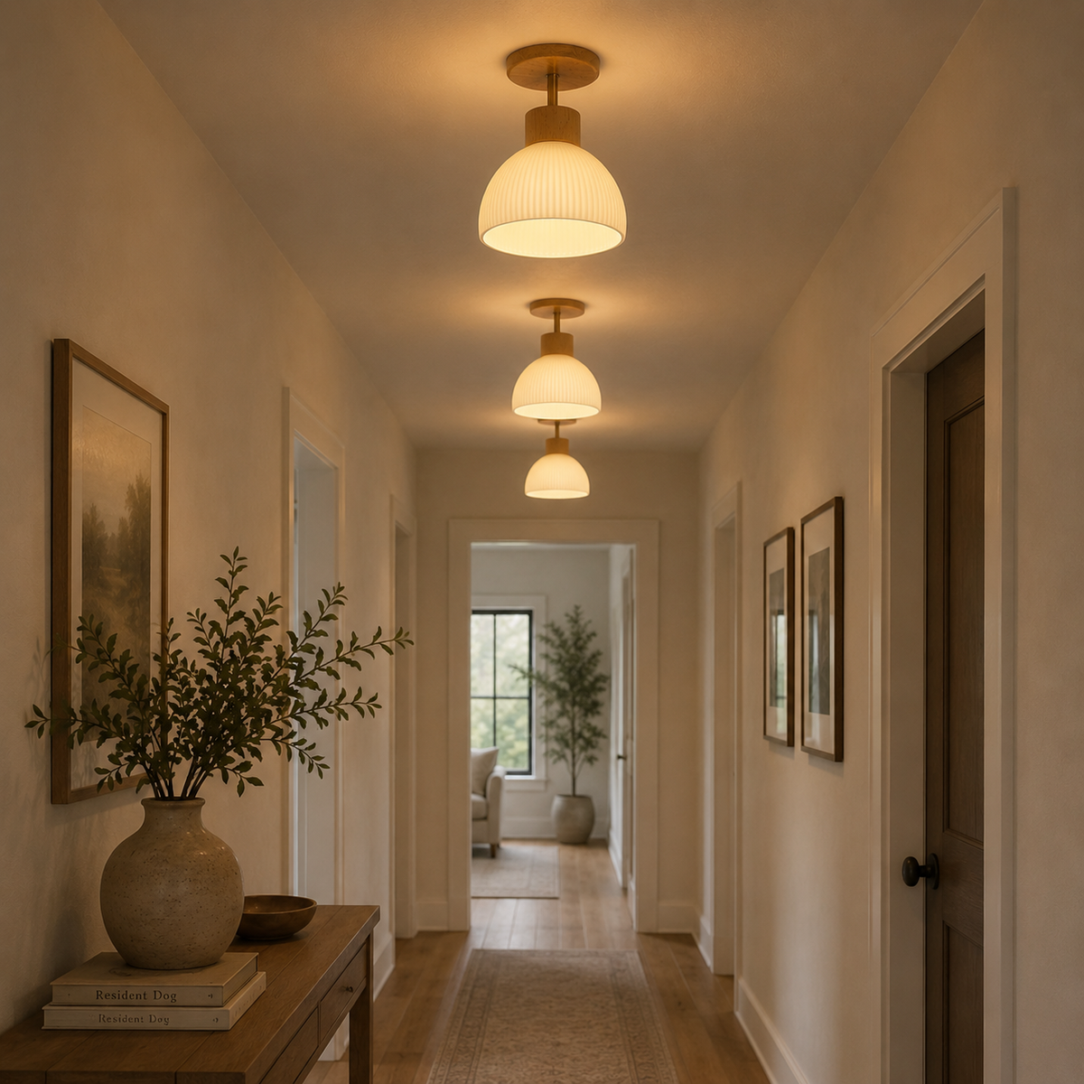 Deckenleuchte aus Holz in Glockenform, Ø18 cm, warmweißes LED-Licht 3000 K, skandinavisches Design für Wohnzimmer, Esszimmer und Schlafzimmer | Sansoti