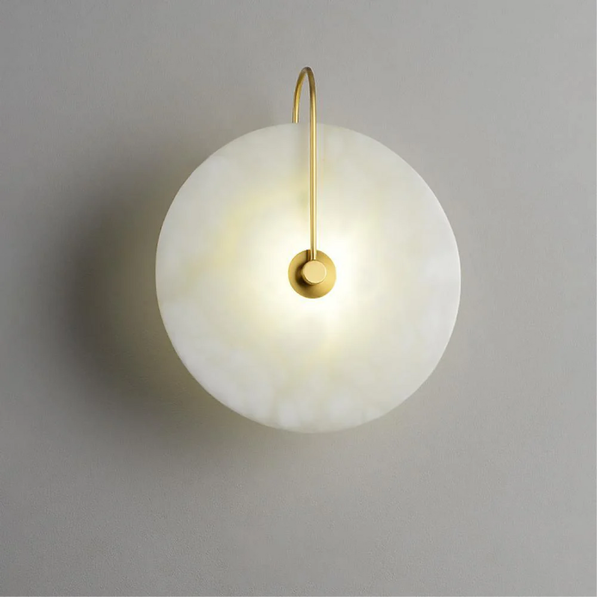 Circle Wall Light Natural Stone LED Warm White Metal Frame Unique Veining Atmospheric Living Room Lighting Fixture | Sansoti