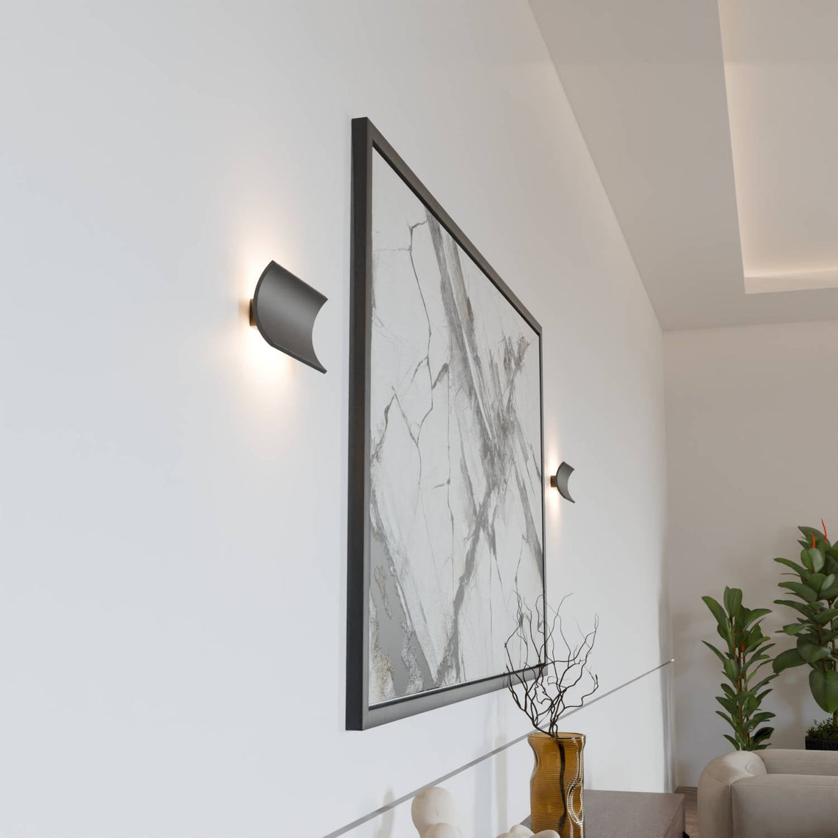 Elegant LED wall lamp with warm indirect light for indoor and sheltered outdoor areas | Sansoti