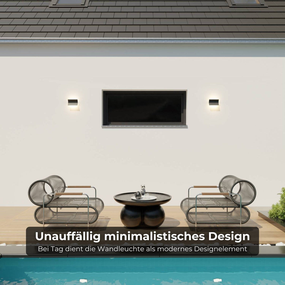 Elegant LED wall lamp with warm indirect light for indoor and sheltered outdoor areas | Sansoti