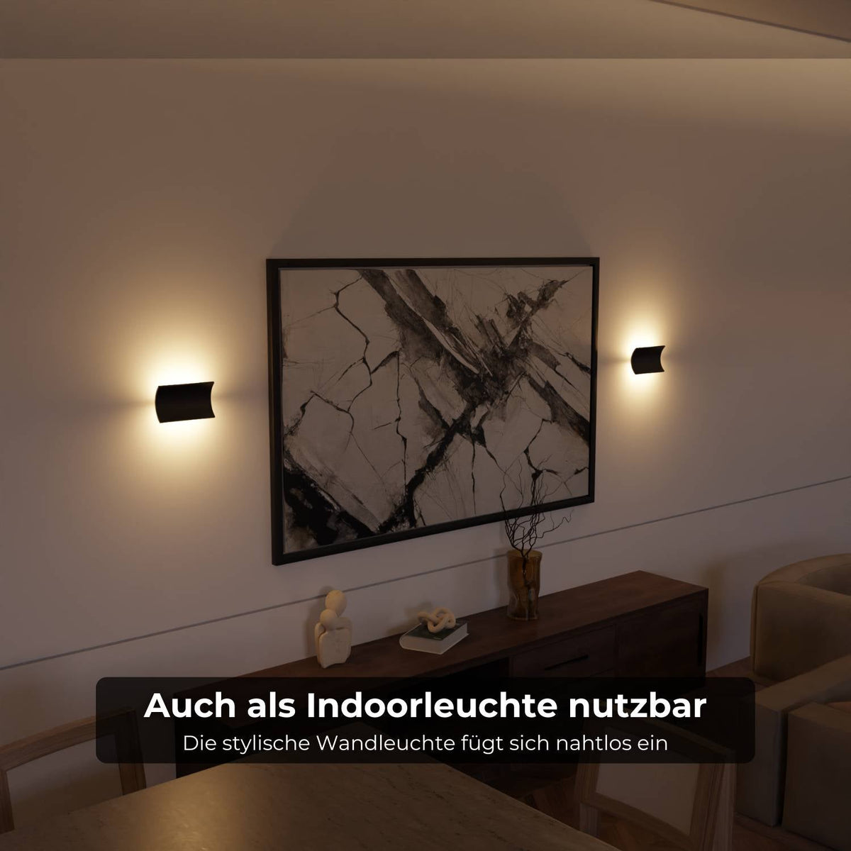 Elegant LED wall lamp with warm indirect light for indoor and sheltered outdoor areas | Sansoti