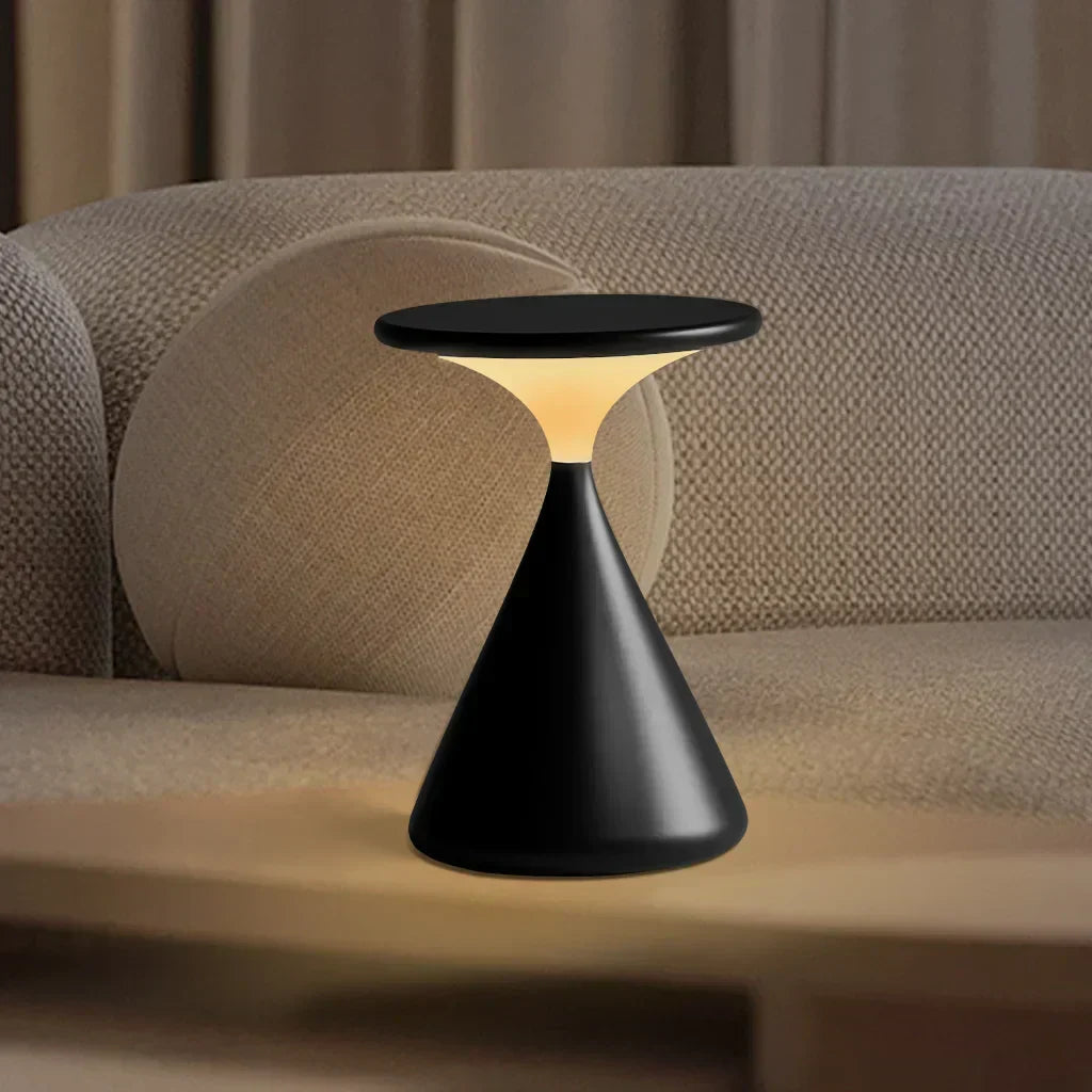 Portable Hourglass Table Lamp with Dimmable LED Battery Power Ambient Light Wireless Touch Control Living Bedroom Office Retro Stylish Modern Design | Sansoti