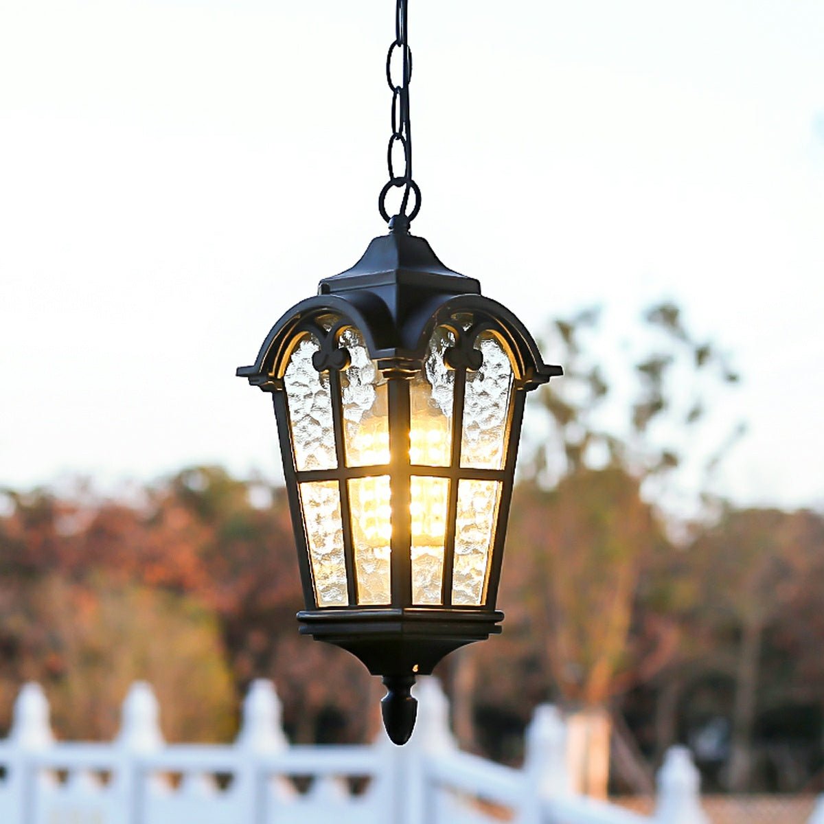 Hängelampe für den Garten, schwarze Laterne, LED, wasserdicht, Aluminium, IP56, verstellbar, für Terrasse, Veranda und Pergola im Außenbereich | Sansoti