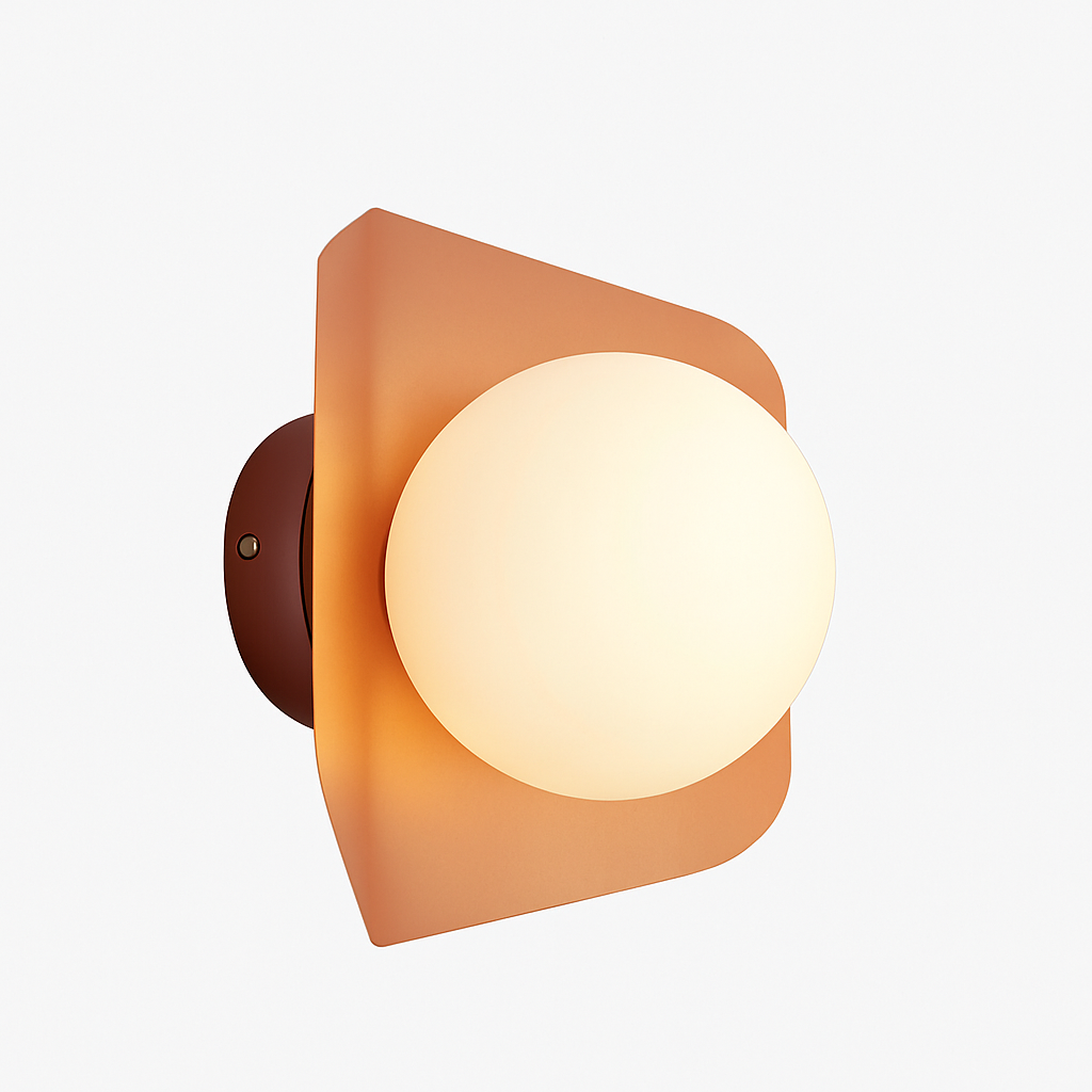 Hexagonal LED Wall Lamp E27 Pink Green Gray Yellow 24cm Bedroom Living Room Globe Wall Light Hexagon Geometric Kids Room Hall | Sansoti