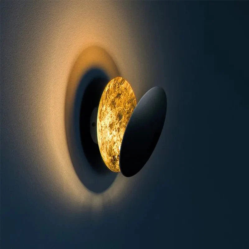 Wall Lamp Solar Eclipse Rotatable Metal Gold Art Deco LED | Sansoti