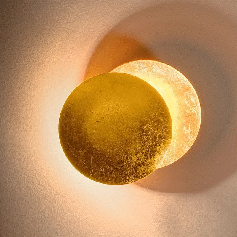 Wall Lamp Solar Eclipse Rotatable Metal Gold Art Deco LED | Sansoti