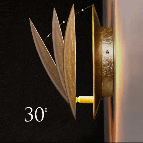Wall Lamp Solar Eclipse Rotatable Metal Gold Art Deco LED | Sansoti