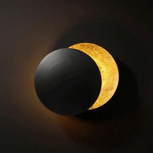 Wall Lamp Solar Eclipse Rotatable Metal Gold Art Deco LED | Sansoti