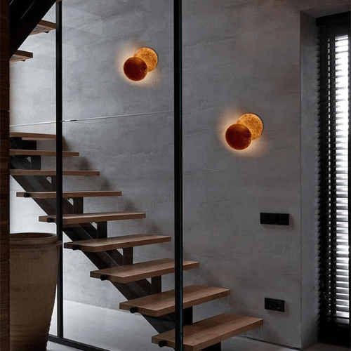Wall Lamp Solar Eclipse Rotatable Metal Gold Art Deco LED | Sansoti