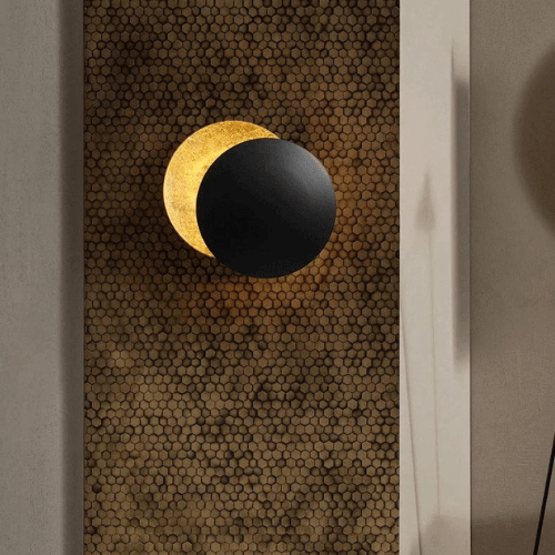 Wall Lamp Solar Eclipse Rotatable Metal Gold Art Deco LED | Sansoti