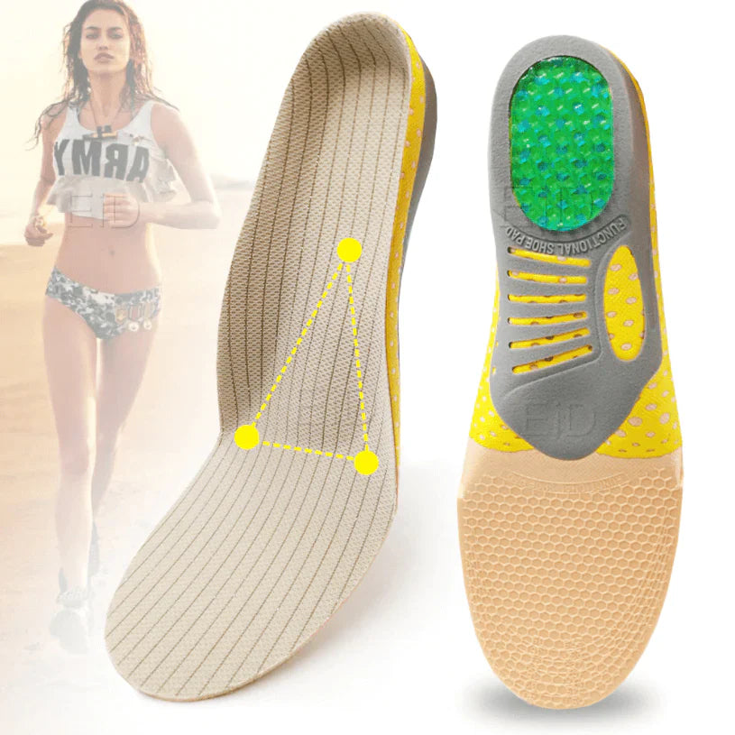 Work Shoe Insoles for Standing for Long Periods EVA Foam with Gel Layer Arch Support U-Shaped Heel Support Sizes 35 to 45 | Sansoti