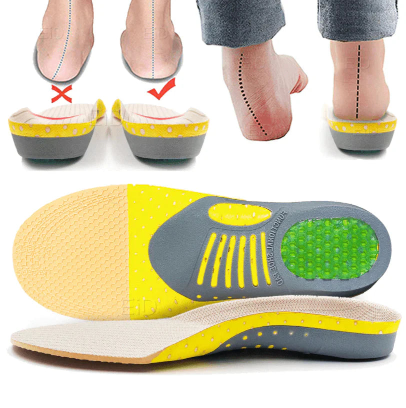 Work Shoe Insoles for Standing for Long Periods EVA Foam with Gel Layer Arch Support U-Shaped Heel Support Sizes 35 to 45 | Sansoti