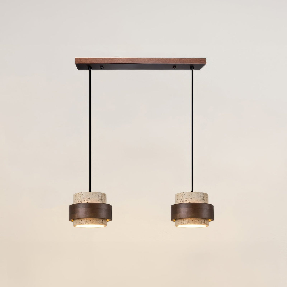 Hängeleuchte Naturstein Holz Wabi-Sabi-Stil Verstellbar Esszimmer Bar Küche Beleuchtung 1 2 3 4 Spots LED | Sansoti