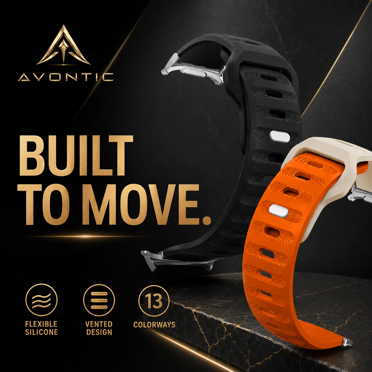 Sporthorlogeband Siliconen Geventileerd voor Smartwatch 40mm 44mm 46mm 47mm Fitnessband Training Sport | Sansoti