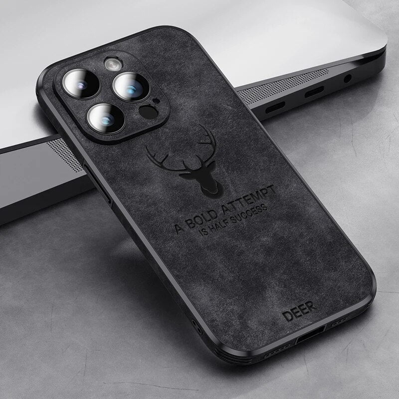 Smartphone-Hülle in Lederoptik — Schlankes Design mit Fallschutz & MagSafe-Kompatibilität für iPhone 16/15/14/13/12 | Sansoti