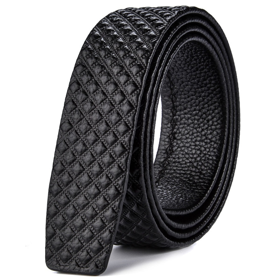 Schwarzer Ledergürtel für Herren, kratzfest, wasserdicht - echtes Rindsleder mit moderner Schnalle, 110-130cm, elegantes Design | Sansoti