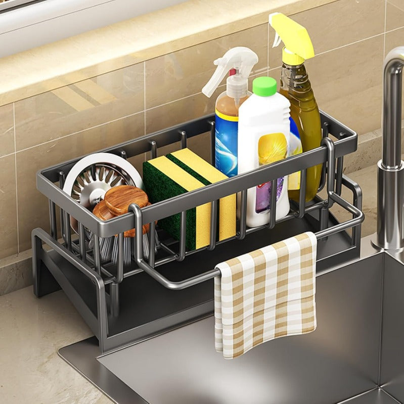 Kitchen and Bathroom Organizer with Automatic Drainage and Towel Holder | Sansoti