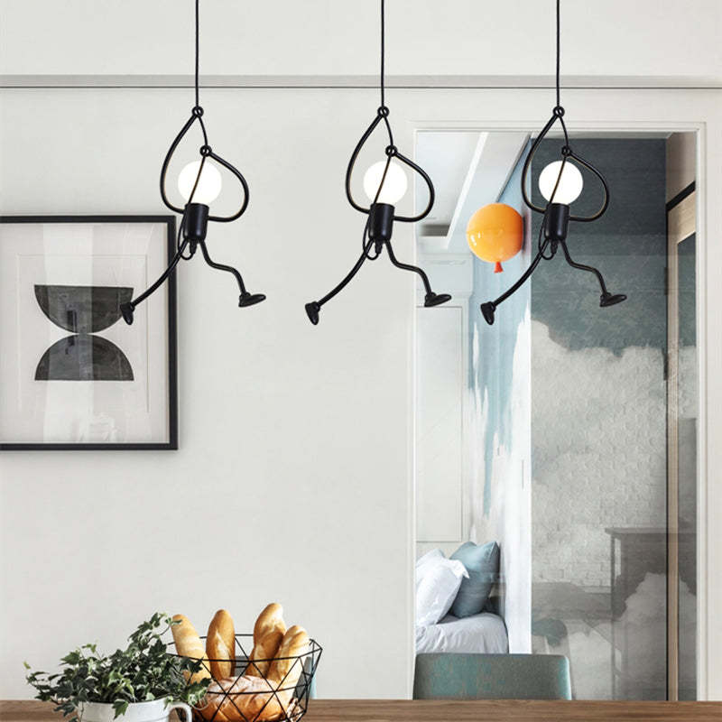 Metalen Hanglamp Figuurvorm LED E27 Zwart Wit Modern Design Woonkamer Eetkamer Slaapkamer Interieur Verlichting | Sansoti