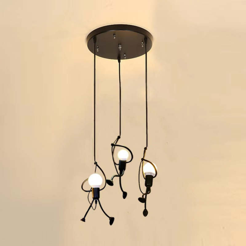 Metalen Hanglamp Figuurvorm LED E27 Zwart Wit Modern Design Woonkamer Eetkamer Slaapkamer Interieur Verlichting | Sansoti