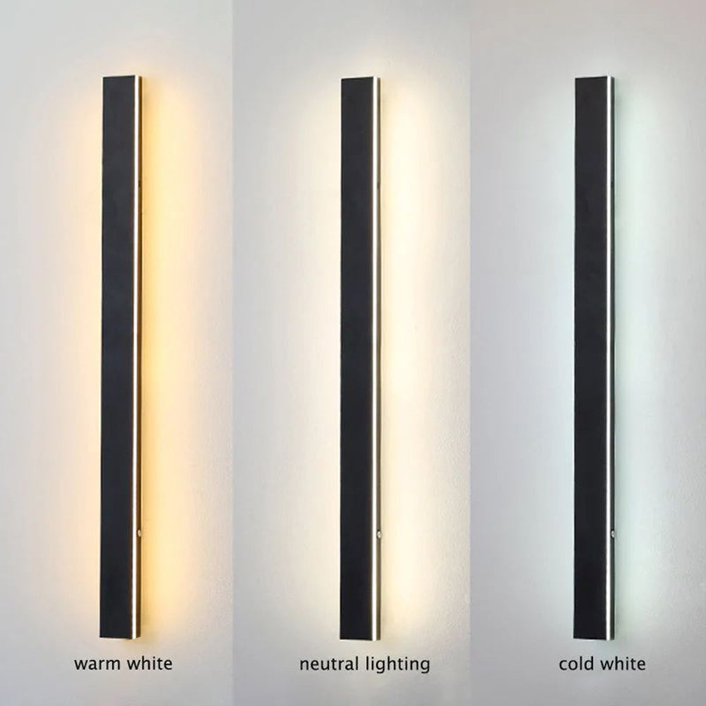 Aplique exterior LED negro de aluminio IP65 30-200cm moderno | Sansoti