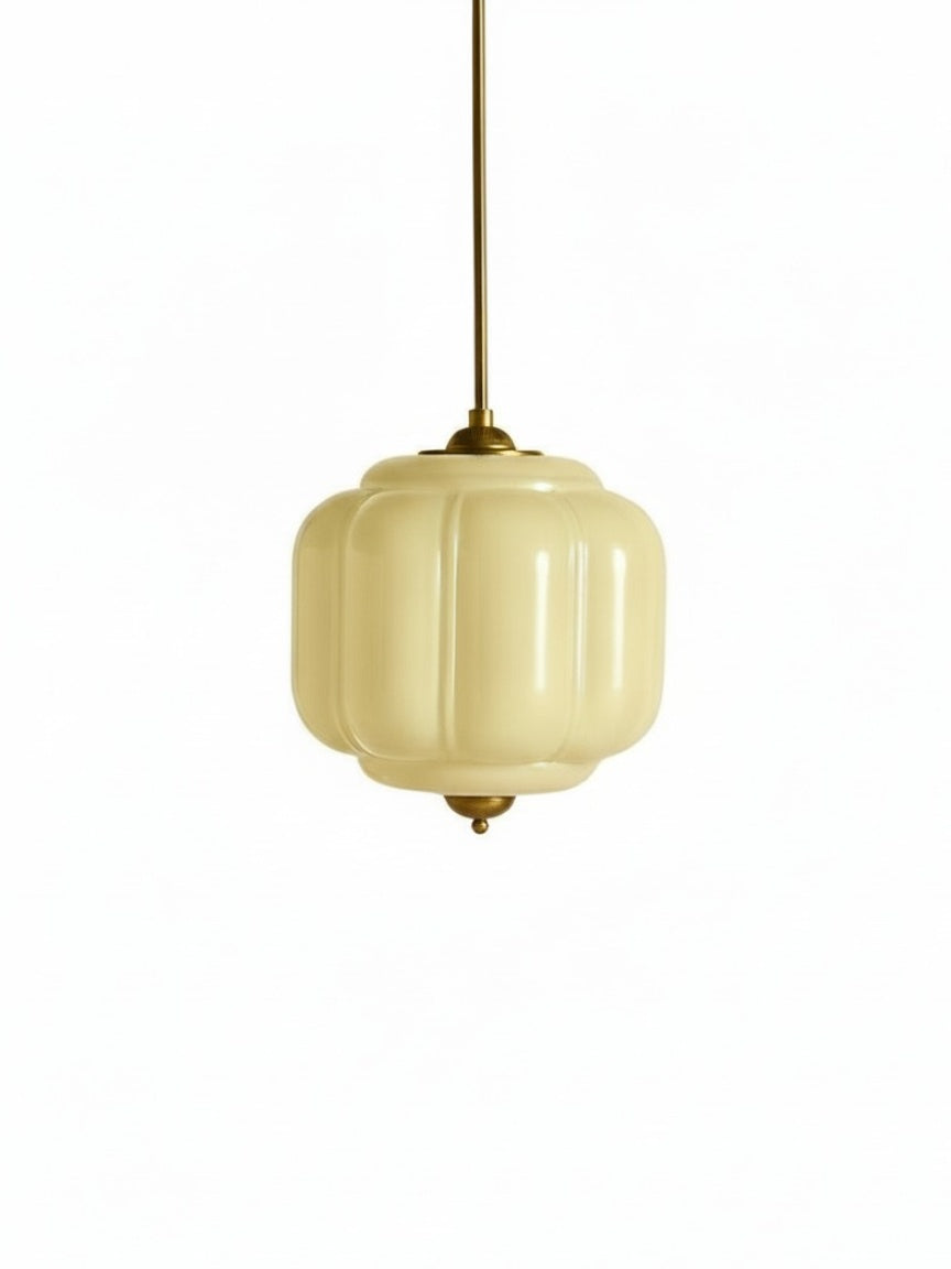 Vintage Melkglazen Hanglamp met Gegolfde Rand – Scandinavische Sfeerverlichting voor Keuken en Slaapkamer | Sansoti