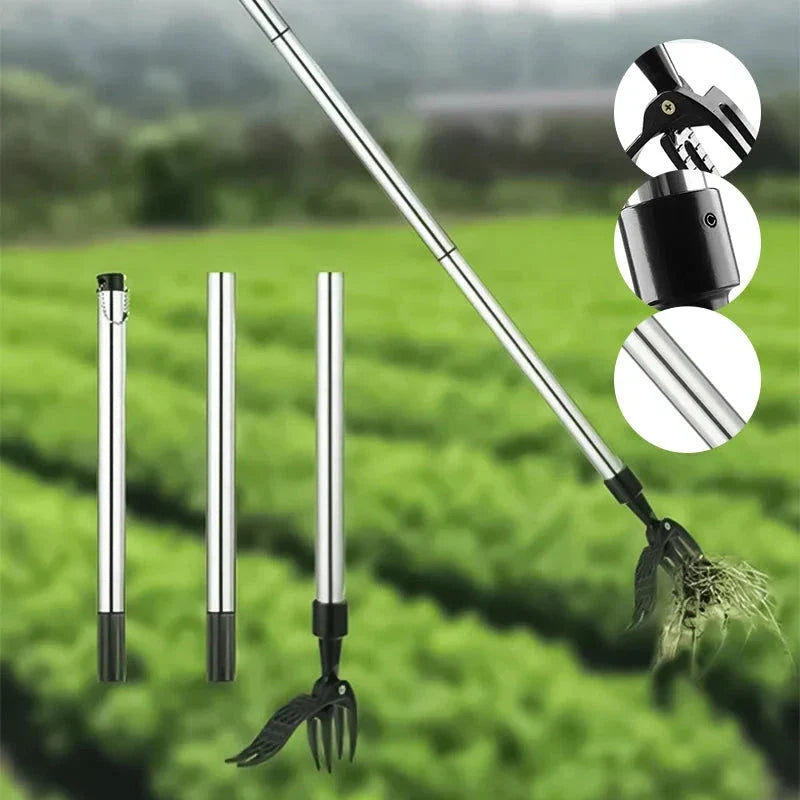 Stainless Steel Weed Puller Adjustable Handle Detachable Garden Tool for Effective Root Removal | Sansoti