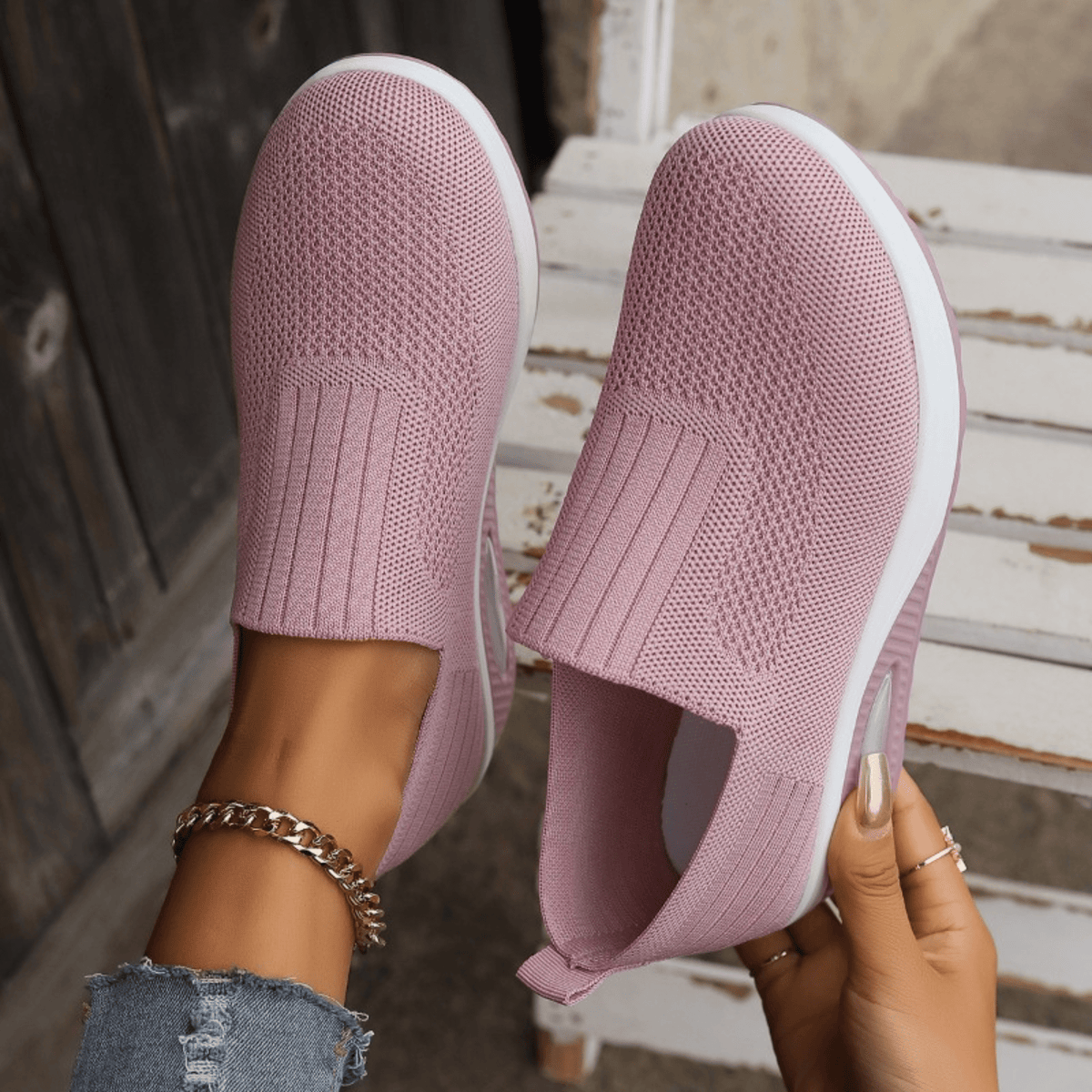 Sportliche Wandersneaker mit ergonomischer Unterstützung Schwarz Weiß Marineblau Beige Grau Rosa Rot Damen Herren Atmungsaktiv Komfortabel Alltag | Sansoti