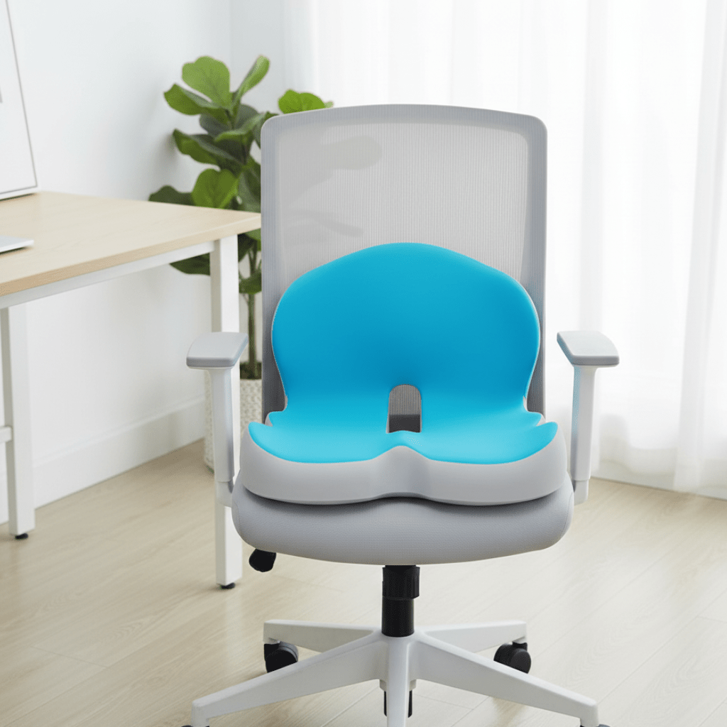 Coussin de siège ergonomique en mousse à mémoire pour soutien du dos et de la posture | Sansoti Ergo
