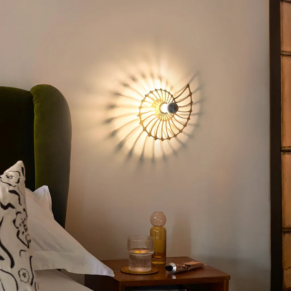 Handmade Ceramic Wall Lighting Gold 50 cm Decorative Wall Lamp Push-Button Cord 150 cm Living Room Bedroom | Sansoti