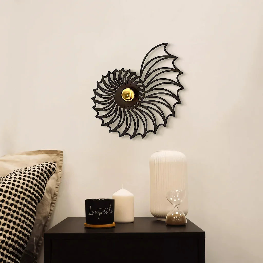 Handmade Ceramic Wall Lighting Gold 50 cm Decorative Wall Lamp Push-Button Cord 150 cm Living Room Bedroom | Sansoti