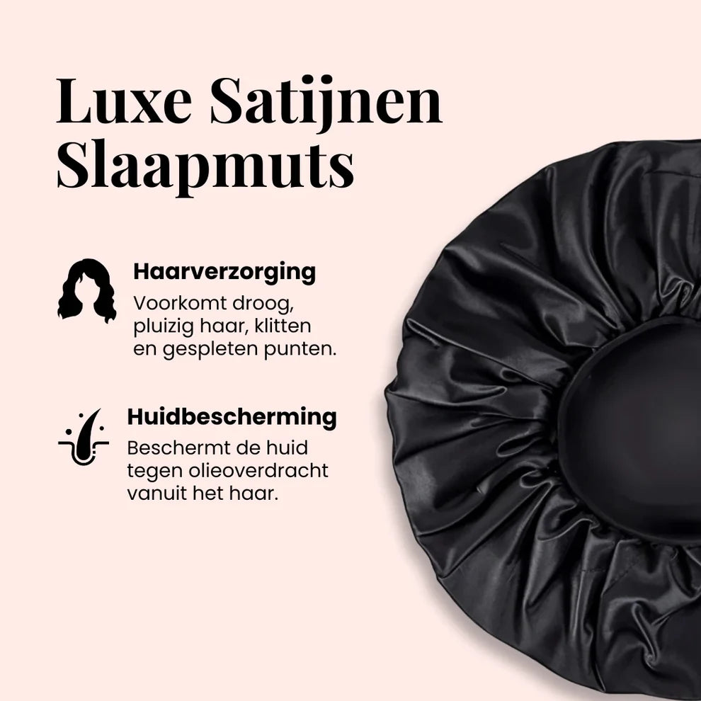 Sansoti | Bonnet de nuit en satin de soie – Protège les cheveux contre la casse et les frisottis (Taille unique)