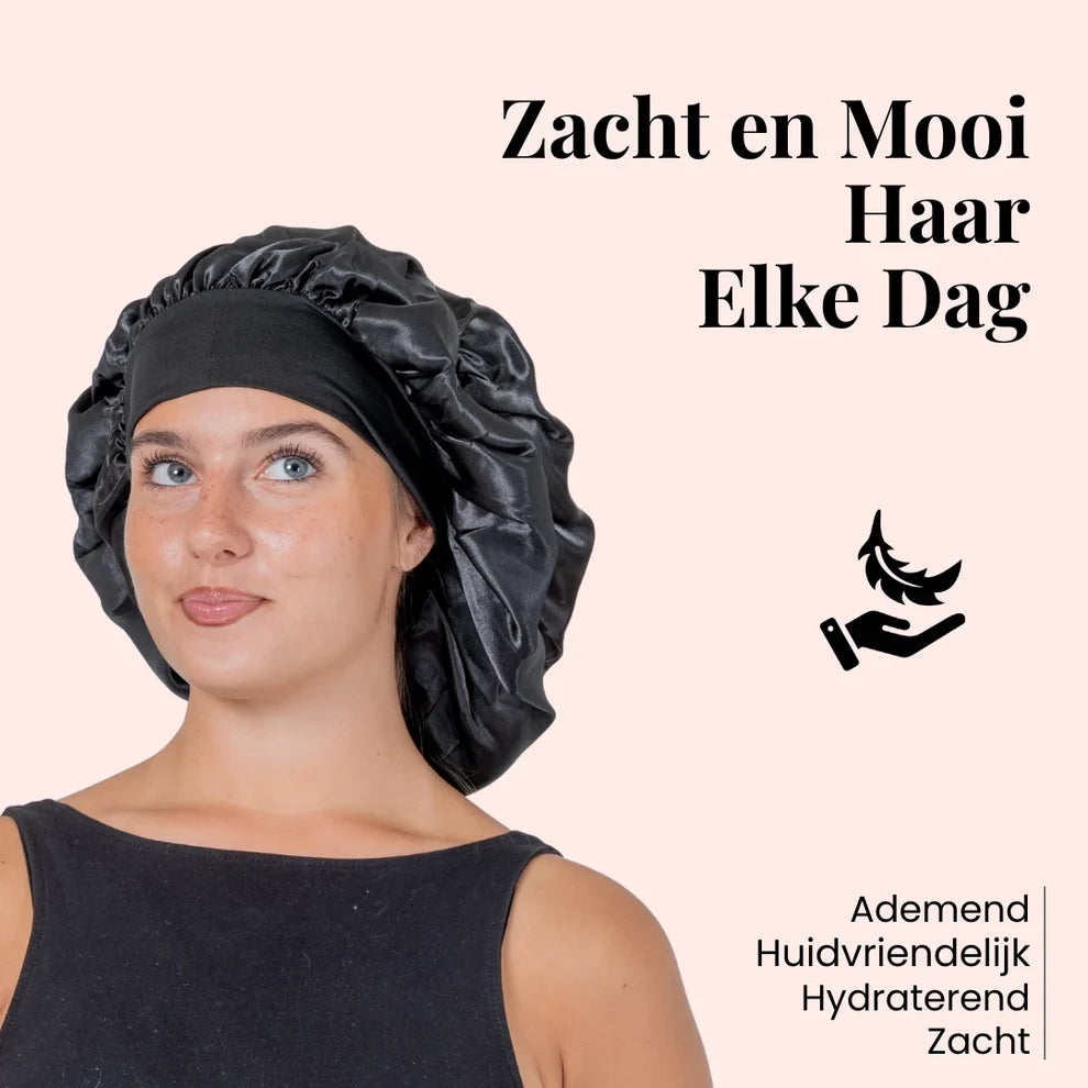 Sansoti | Bonnet de nuit en satin de soie – Protège les cheveux contre la casse et les frisottis (Taille unique)