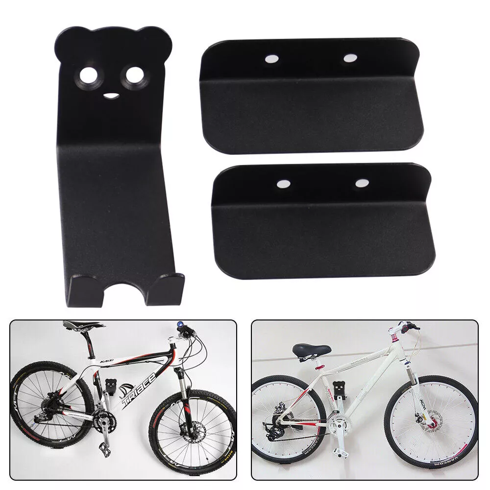 Wall-Mounted Bike Rack Metal Space-Saving Hanging System Horizontal Black for Road Bike MTB Mountain Bike | Sansoti