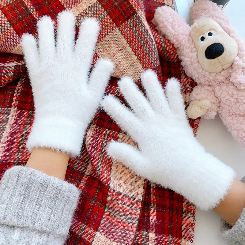 Warme Dameshandschoenen Fluweel Winter met Gevoerde Manchet Zachte Winterhandschoenen voor Buiten Elegant | Sansoti