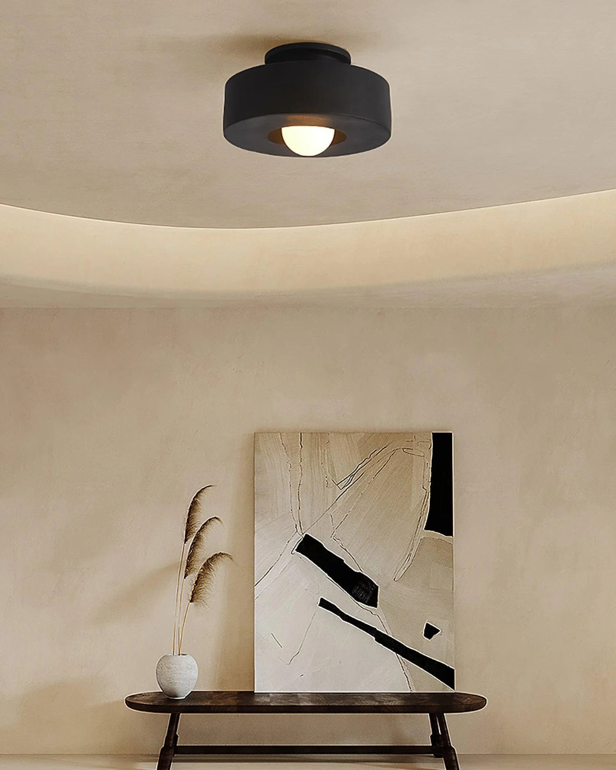Plafondlamp Zolder Schuin Dak LED 3000K 30 cm Vlak Tegen Plafond Resin Zwart Groen Rood | Sansoti