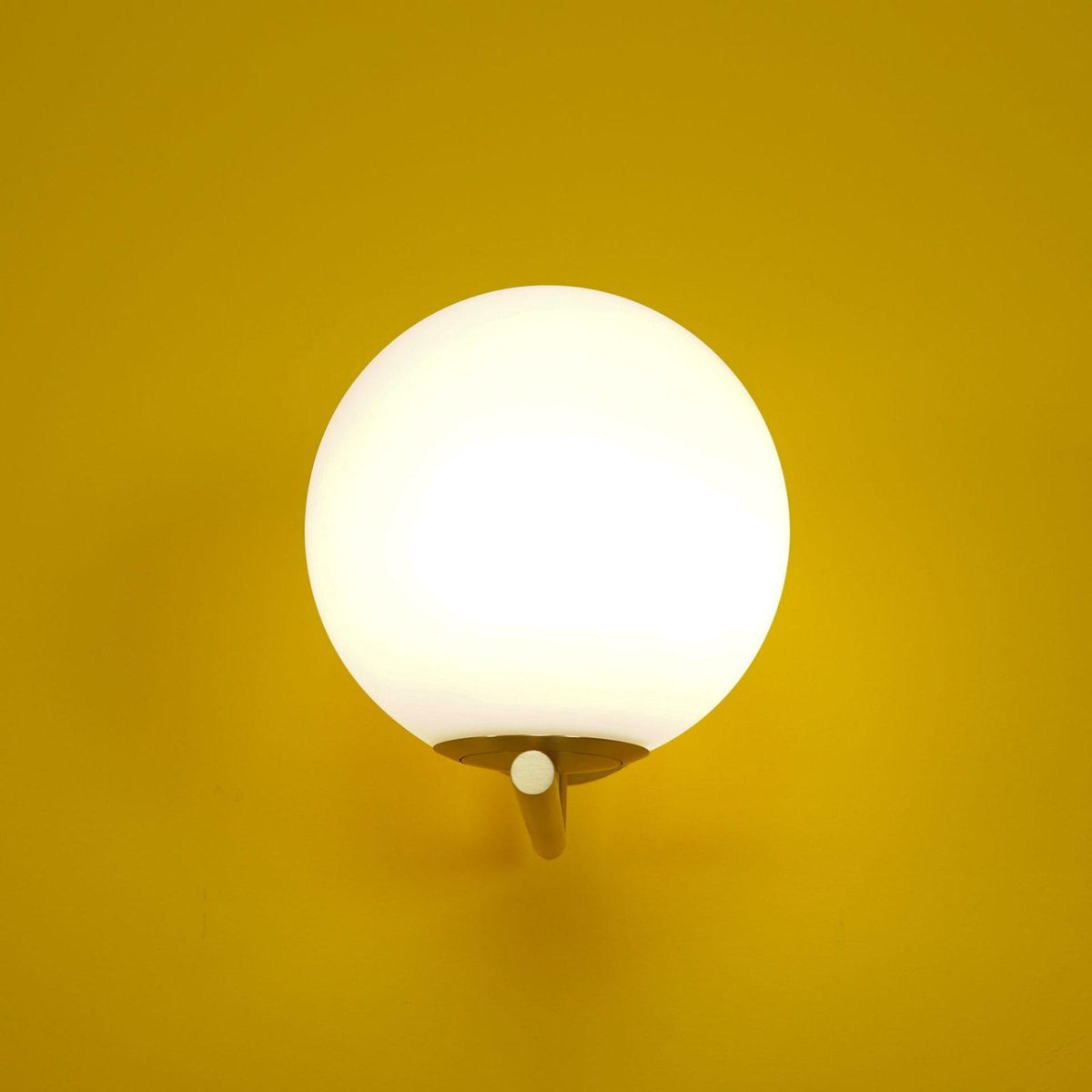 Wall Lamp Blown Glass Opaline Globe Minimalist Lighting Black Gold Scandinavian Design Ambient Light | Sansoti