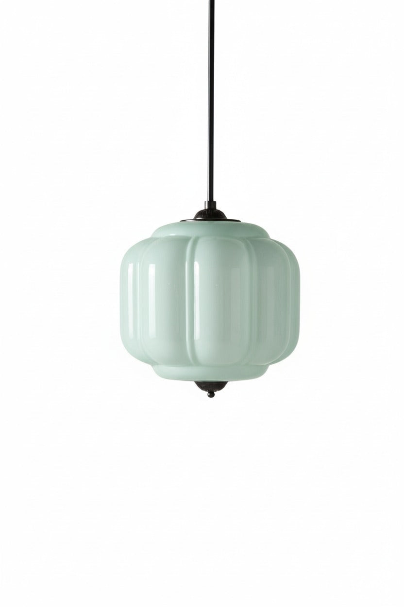 Vintage Kroonluchter met Crèmekleurige Glazen Kappen – Hanglamp in Retro-Stijl voor Eetkamer & Woonkamer | Sansoti
