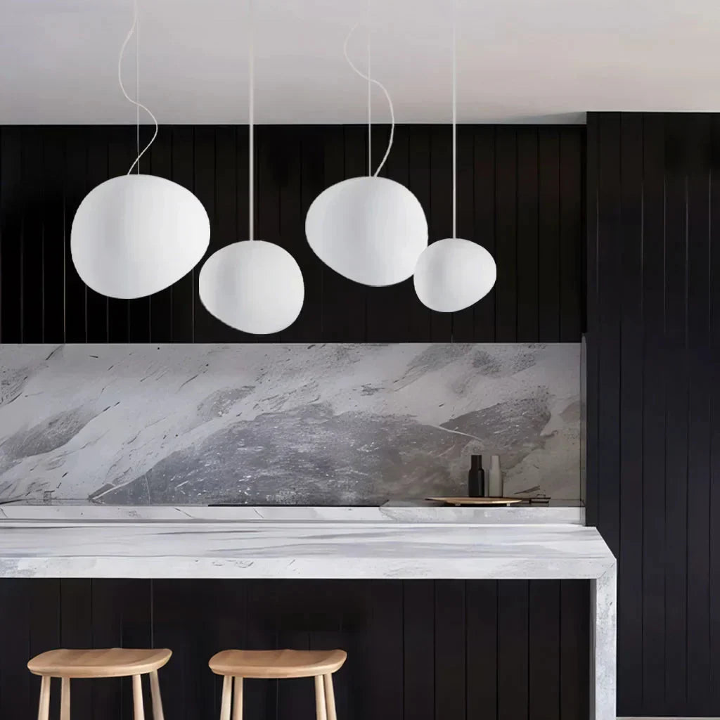 Plafondlamp Scandinavisch Melkglas Organisch Design Woonkamer Slaapkamer Modern | Sansoti