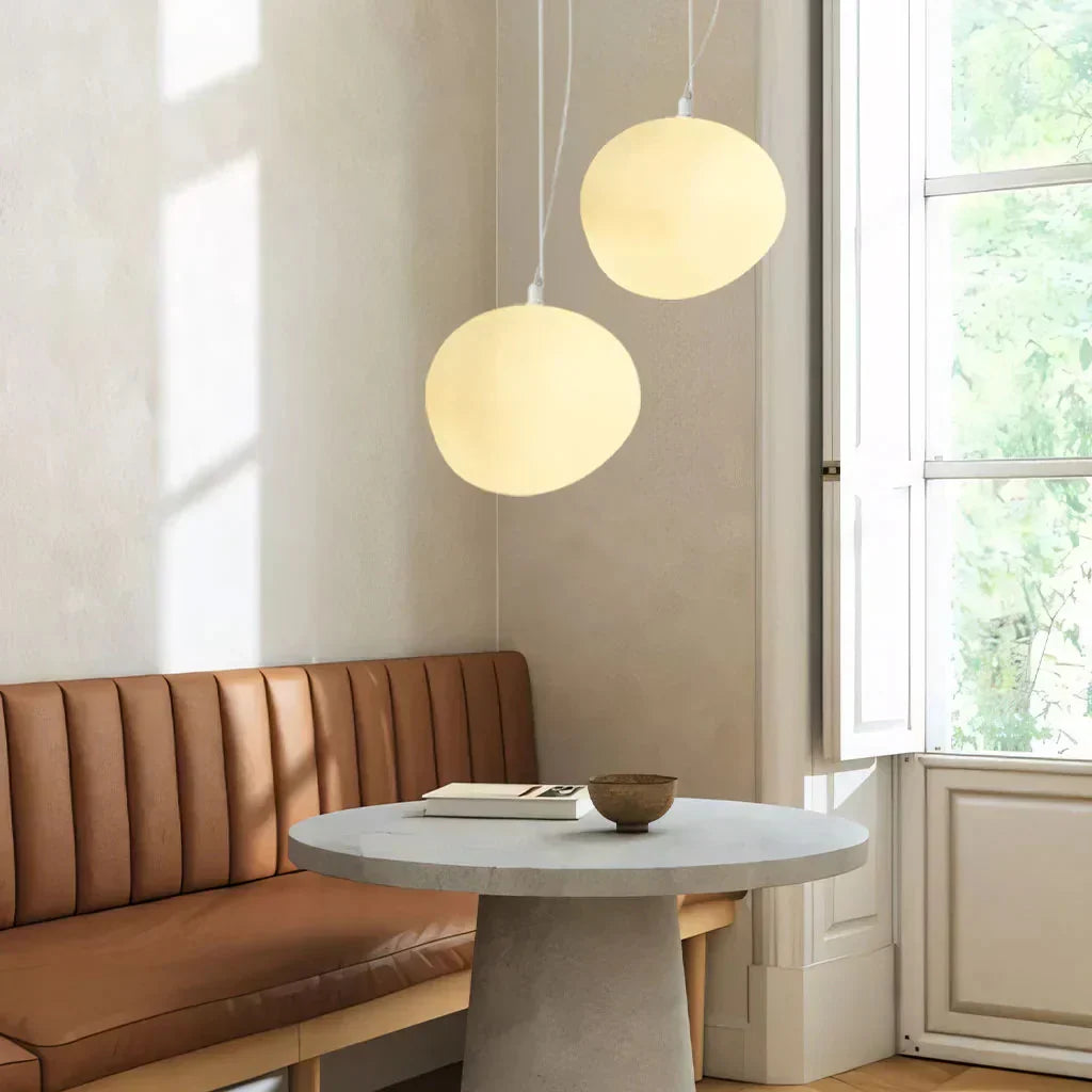 Plafondlamp Scandinavisch Melkglas Organisch Design Woonkamer Slaapkamer Modern | Sansoti