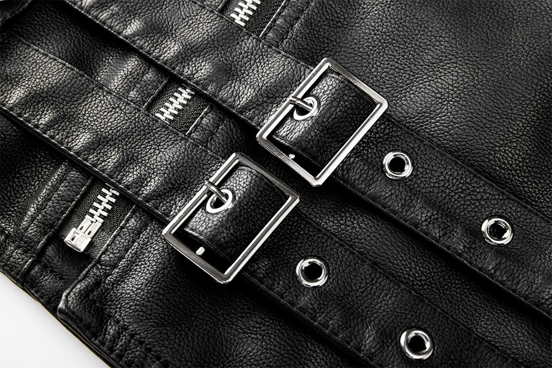 Men's Leather Jacket Boulevard Style PU Leather Black Water-Resistant All-Season Biker Motorcycle Jacket for Men Casual | Sansoti