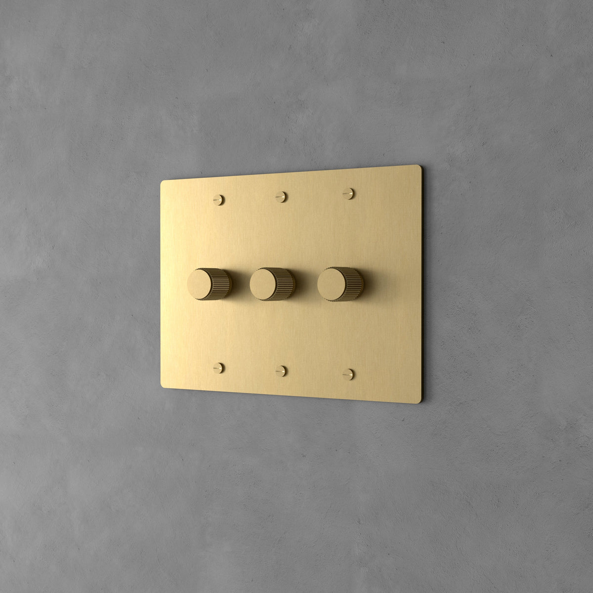 Rotary Dimmer with Brass Finish for Stylish Light Control and Ambient Lighting in Living and Bedroom Spaces | Sansoti