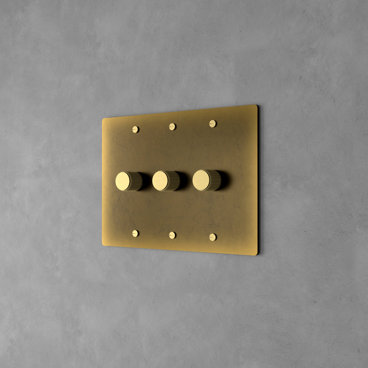 Rotary Dimmer with Brass Finish for Stylish Light Control and Ambient Lighting in Living and Bedroom Spaces | Sansoti