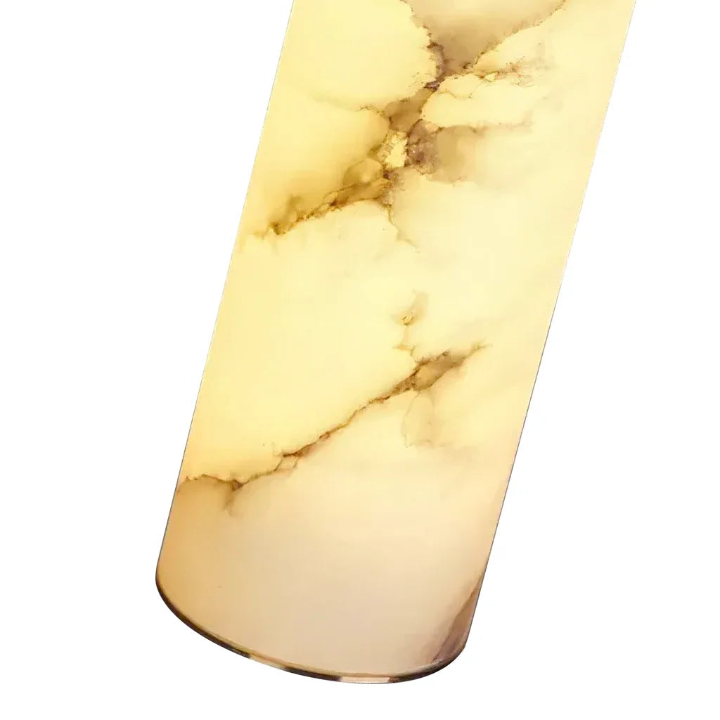 Hängeleuchte aus Naturstein und Messing, Tube, LED 12W, dimmbar, modernes Design, Wohnzimmer, Küche, Esszimmer, Esstisch, stimmungsvolle Beleuchtung | Sansoti