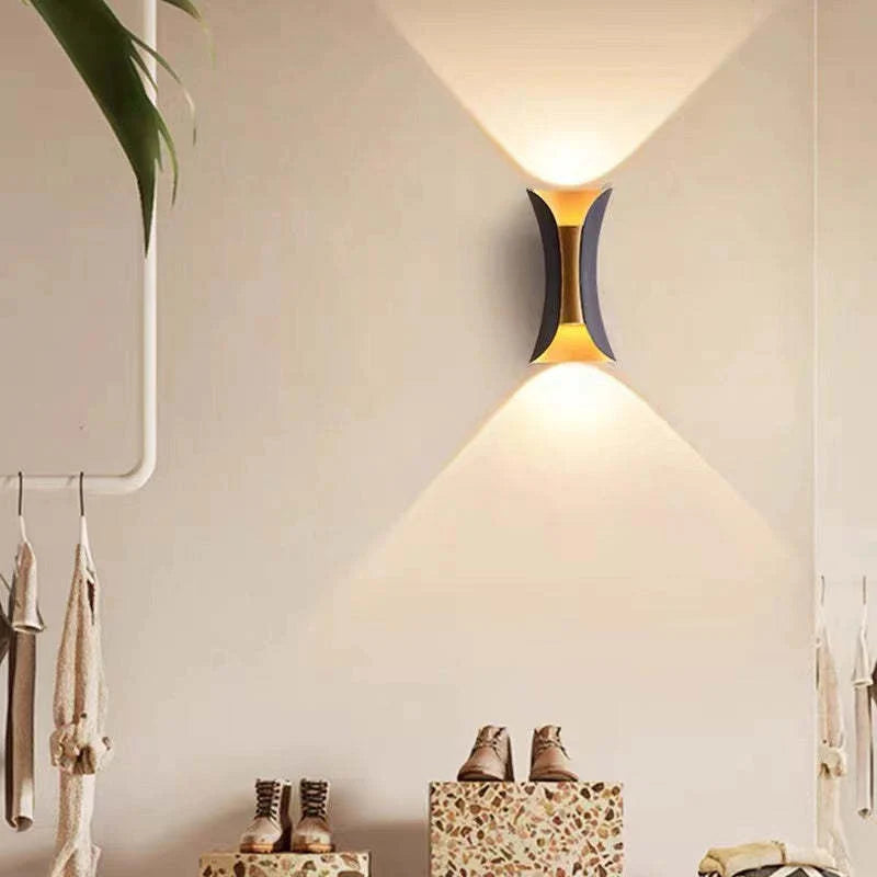 Outdoor Wall Lamp Metal Black White LED Modern Design Garden Terrace Entrance Facade Cozy | Sansoti