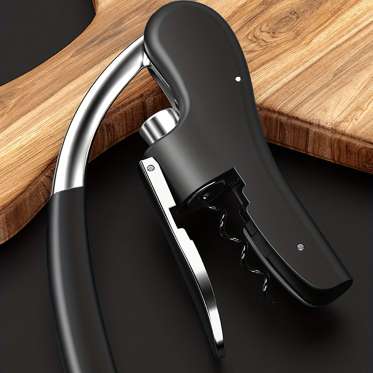 Corkscrew lever metal plastic red wine bottles home hospitality bottle opener ergonomic | Sansoti